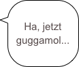 Ha, jetzt guggamol...